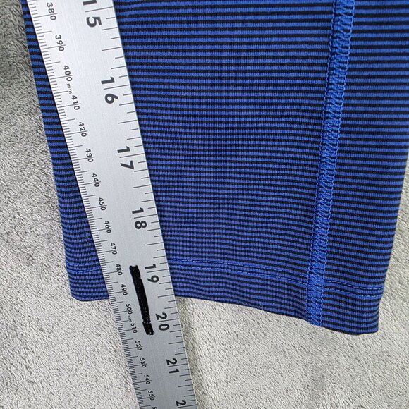 Womens Nike Dri-Fit Blue Striped Legend 2.0 Foldover Waistband Capri Leggings S - Picture 7 of 10